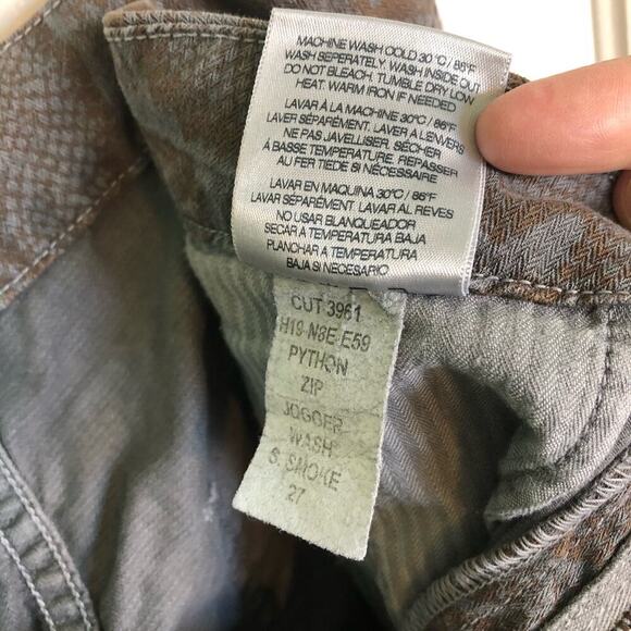 Sundry Python Joggers in Smoke Cotton Pants Ankle Zip Gray & Brown Size 27" - Picture 8 of 10